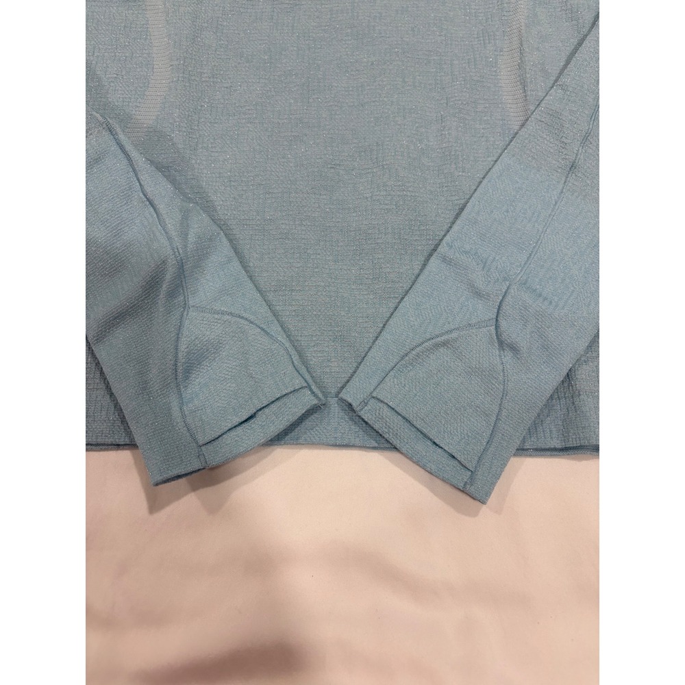 Lululemon‎ Swiftly Tech Long Sleeve 2.0 Race Length Sparkle Blue Water Shine 10 - Picture 4 of 7